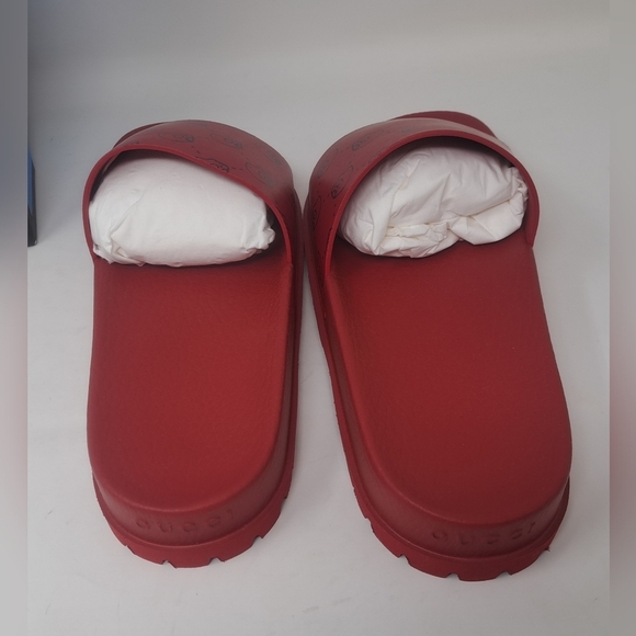 NWT Gucci Women's  Slides Sandals Ghost Hamlet Skull Red Calfskin 429360 6 US - Picture 14 of 14